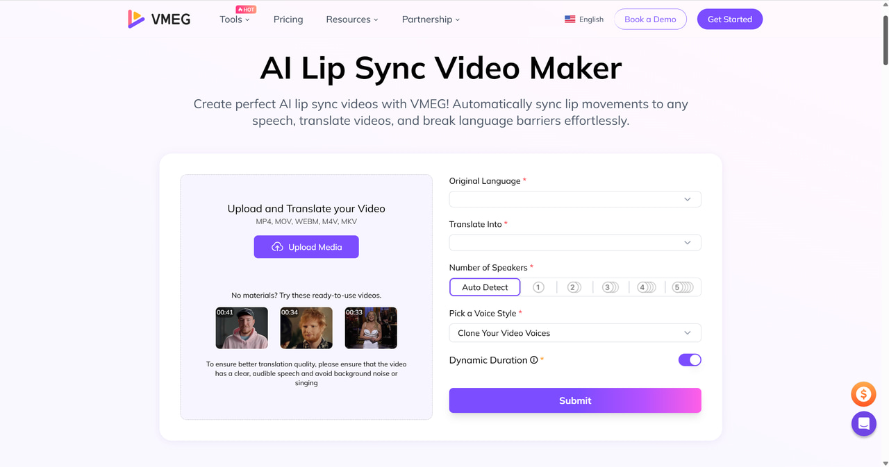 Best Lip Sync Tool - VMEG AI